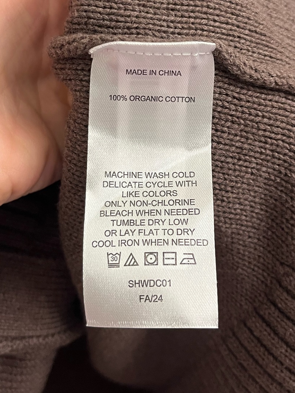 Quince 100% Organic Cotton Cropped Cardigan Heather Brown Size XL - Picture 10 of 12